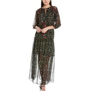 Sachin & Babi Dalton Midi Dress Sz 2 Eastern Gouache Botanical (a